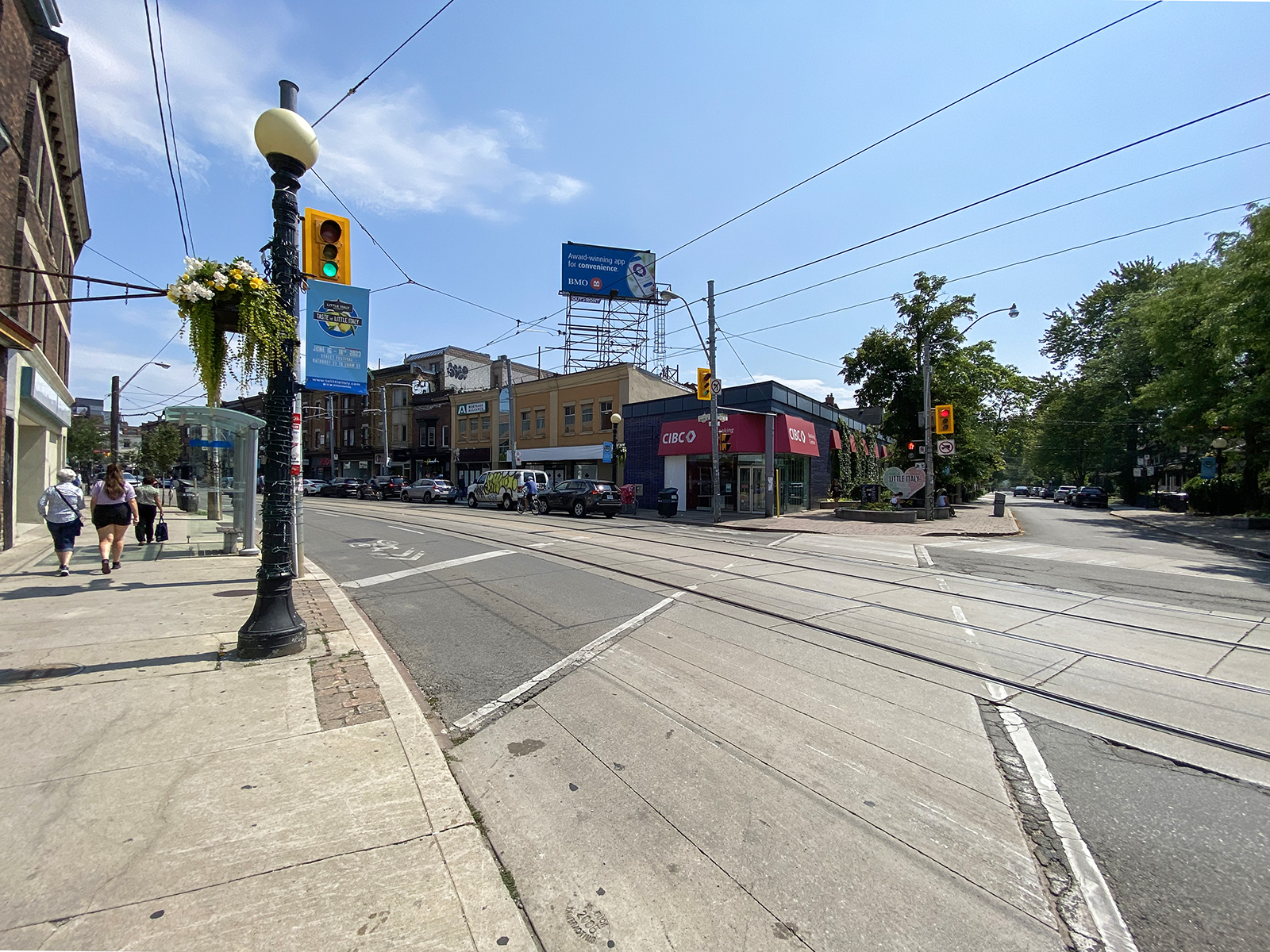 College and Grace streets with a Little Italy sign, Toronto2023 (historical photograph)