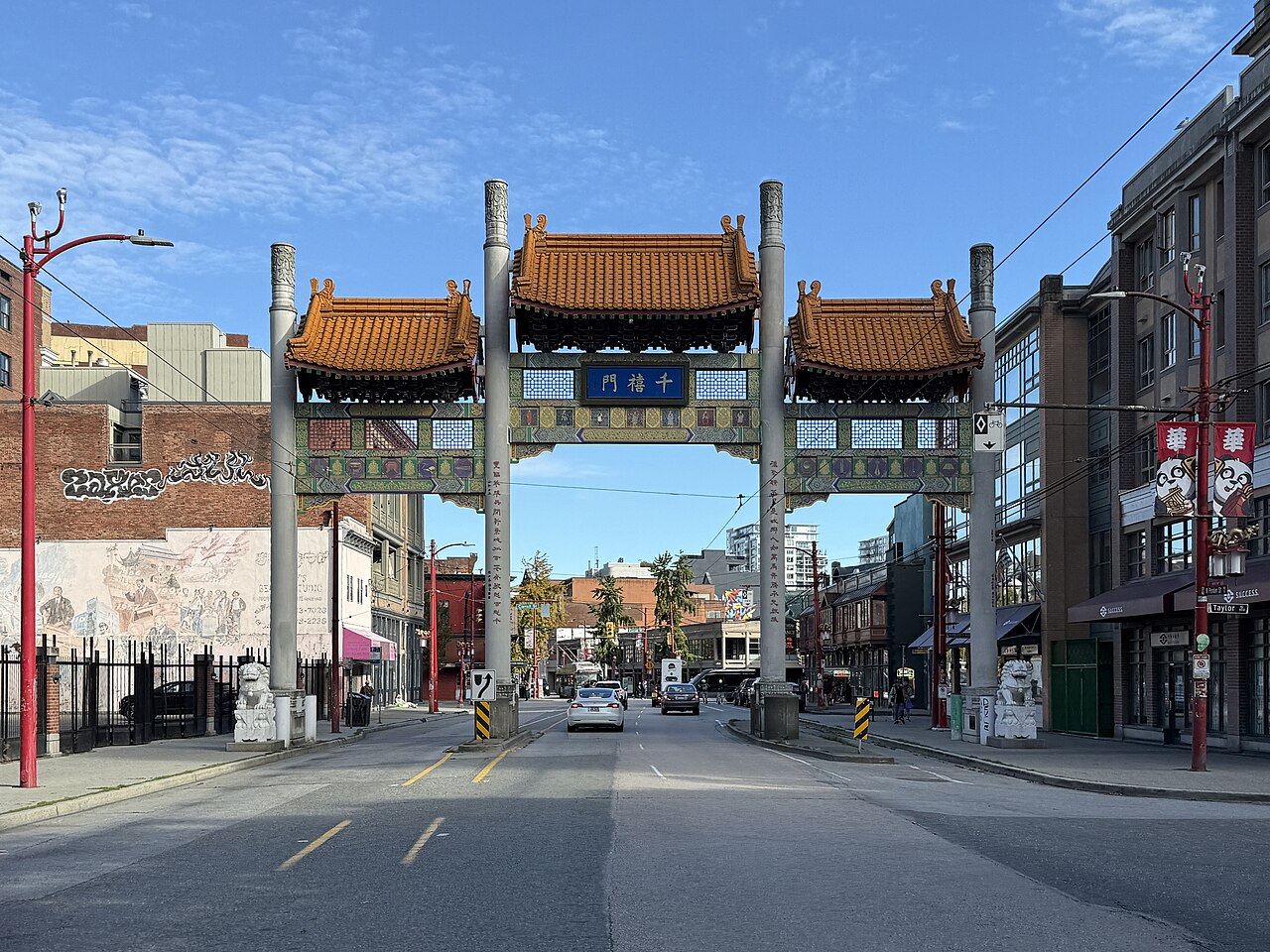 The Millennium Gate and Pender Street in Vancouver Chinatown in 2025
